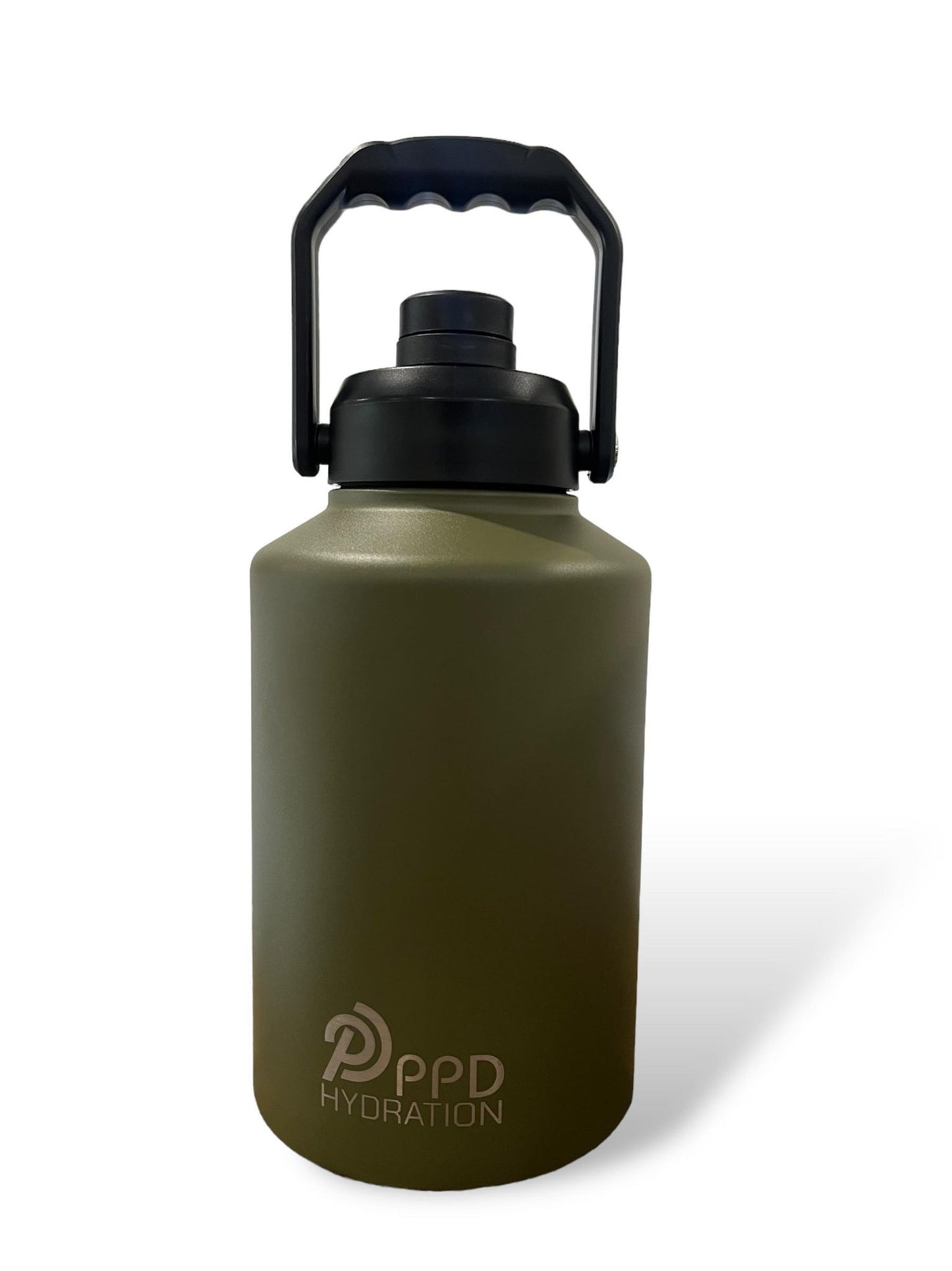 3.7L 1 gallon green water bottle stainless steel double wall insulated 