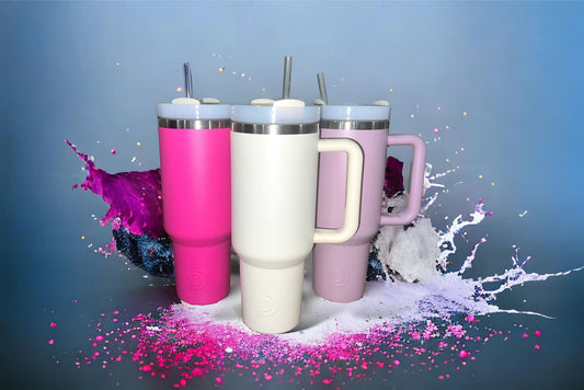 40oz 1.2l tumbler white and pink stainless steel double wall insulated