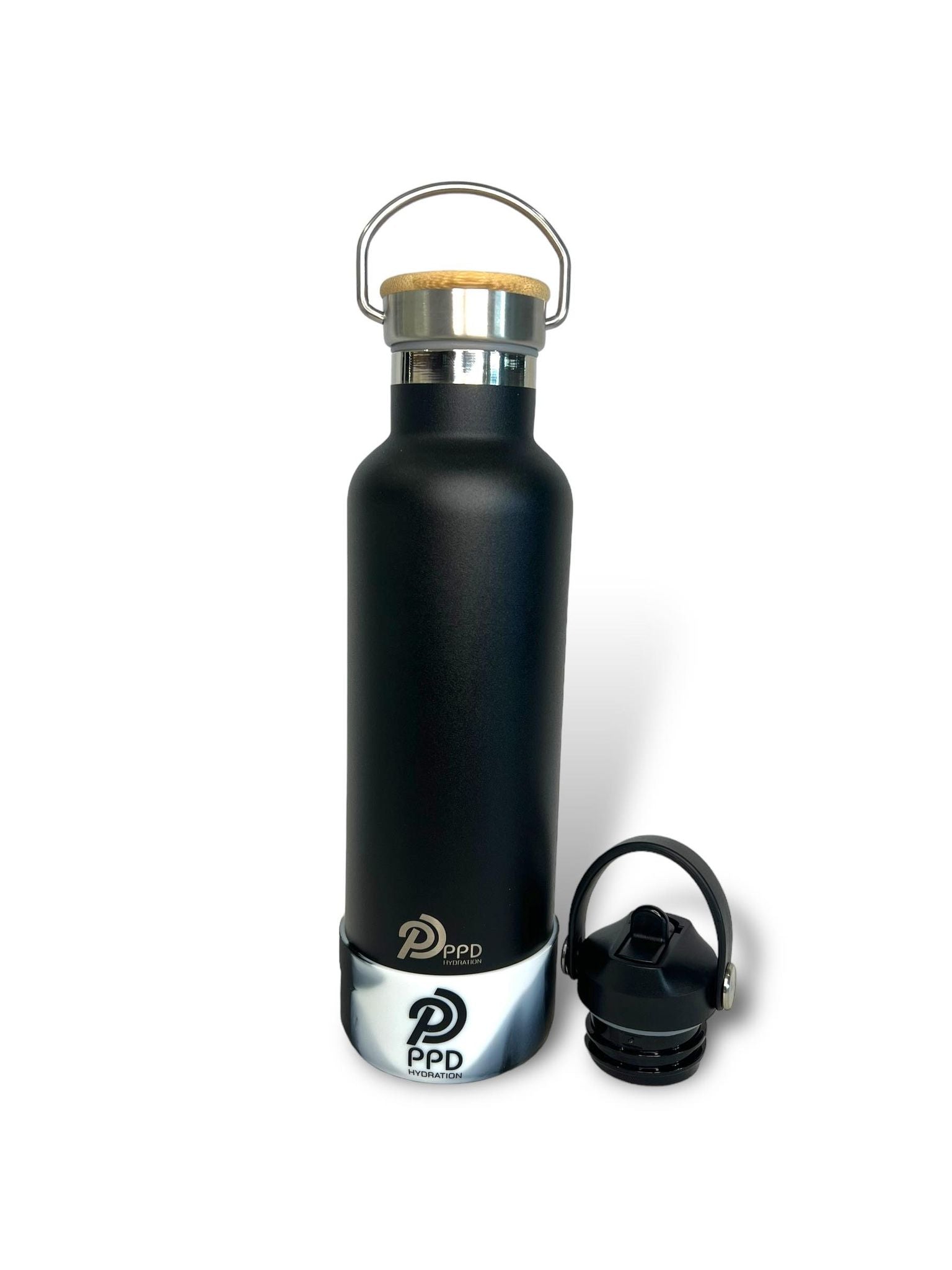 750ml 24oz black stainless steel insulated water bottle