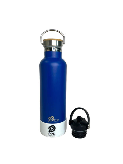 750ml 24oz blue stainless steel insulated water bottle