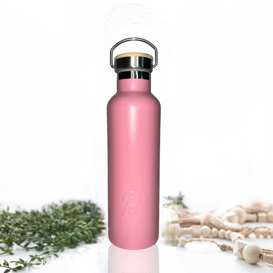 750ml 24oz light pink stainless steel insulated water bottle